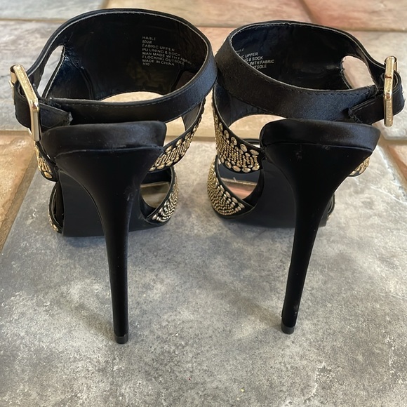 Steve Madden Haile Heeled Gold Studded Sandals 8.5 - Picture 6 of 9